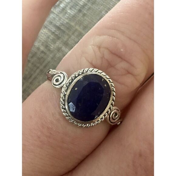 925 Jewelry - 925 Sterling Silver & Lapis Lazuli Vintage Style Ring Sz 10